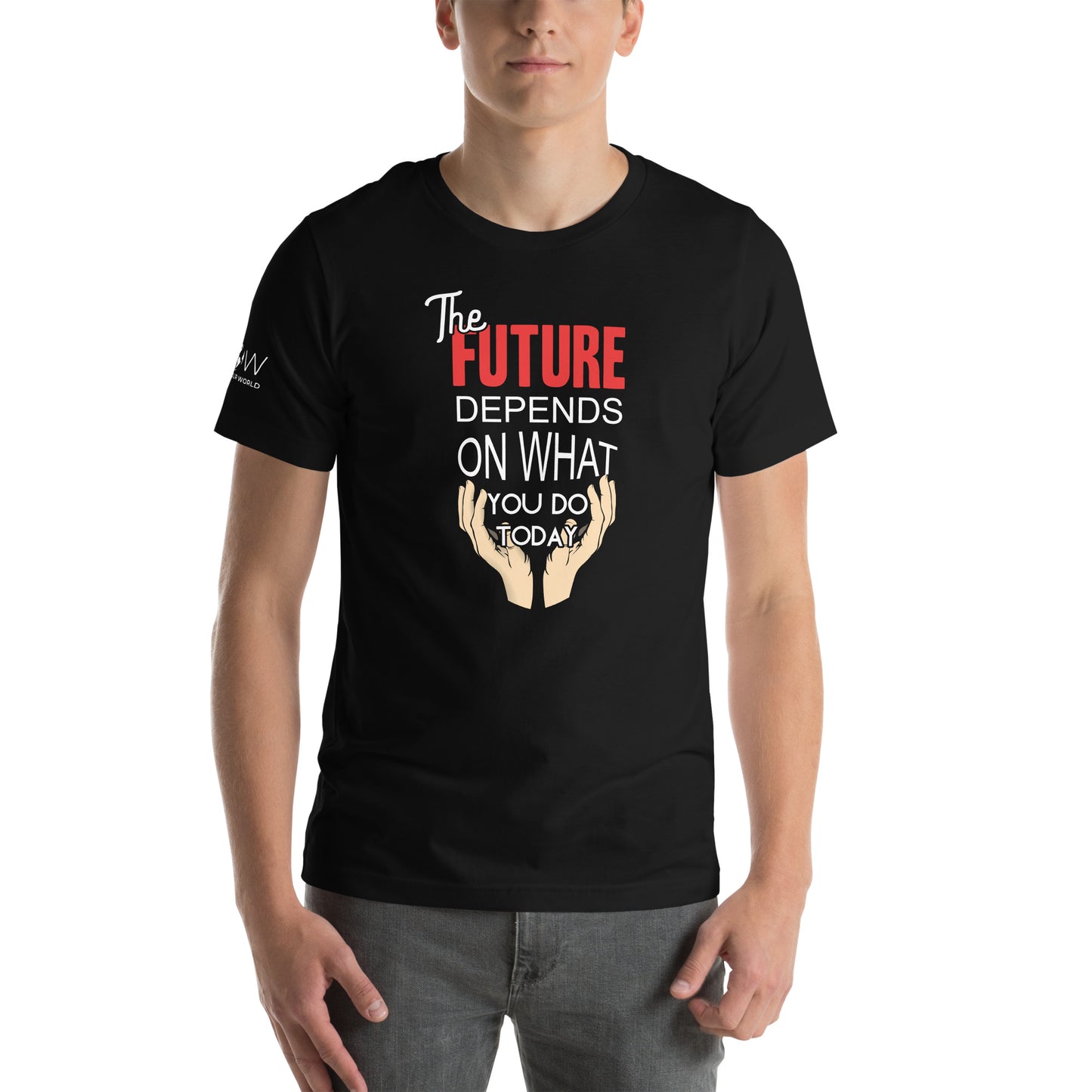 The Future is in Your Hands Men's Motivational Black T-Shirt