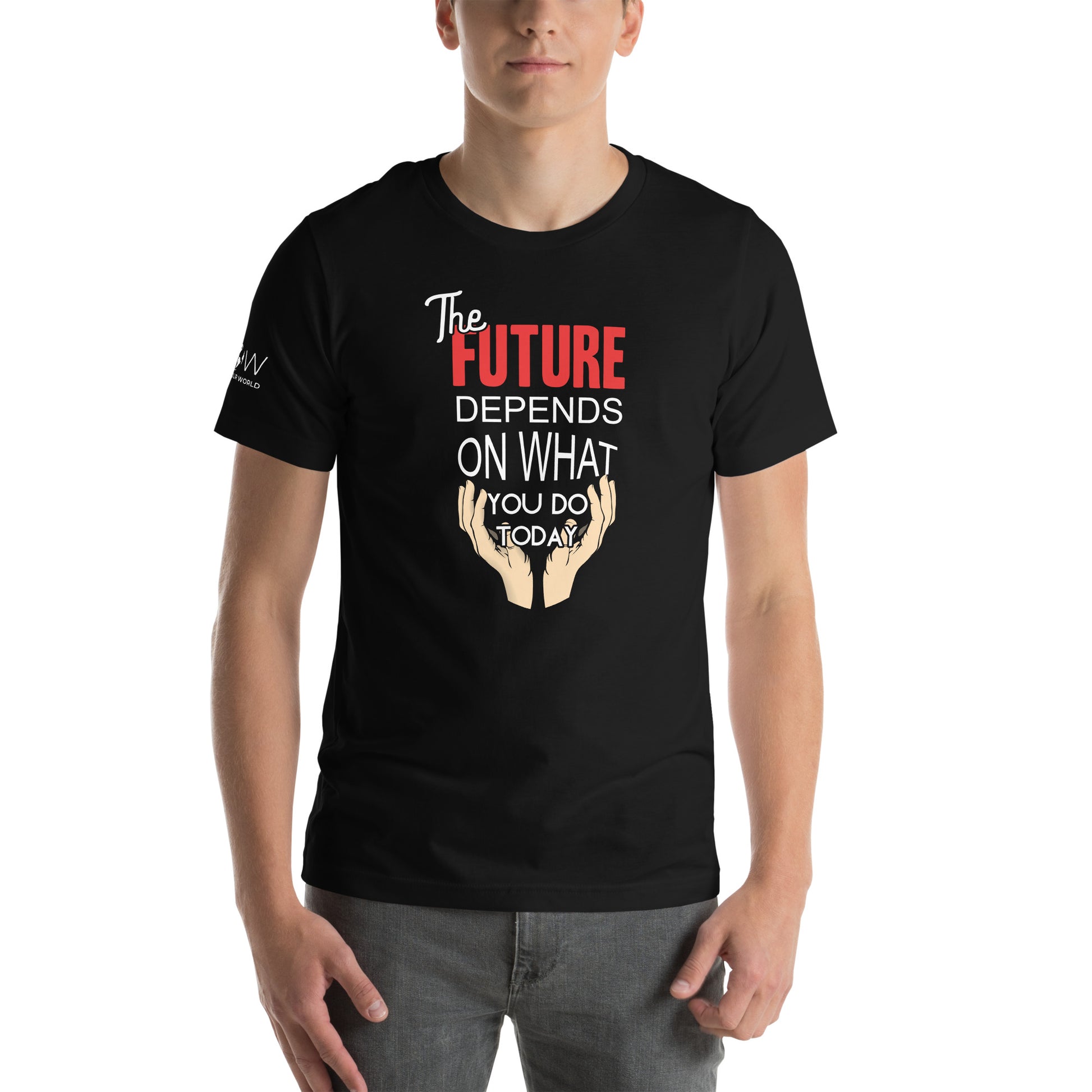 The Future is in Your Hands Men's Motivational Black T-Shirt