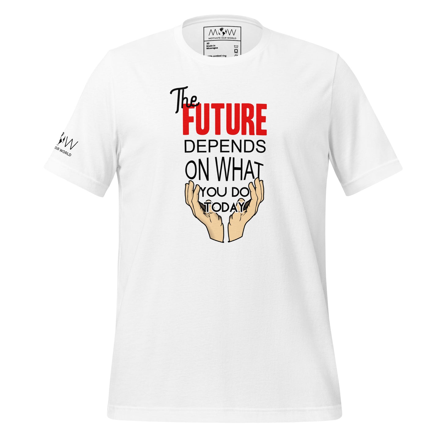 The Future is in Your Hands Men's Motivational White T-Shirt