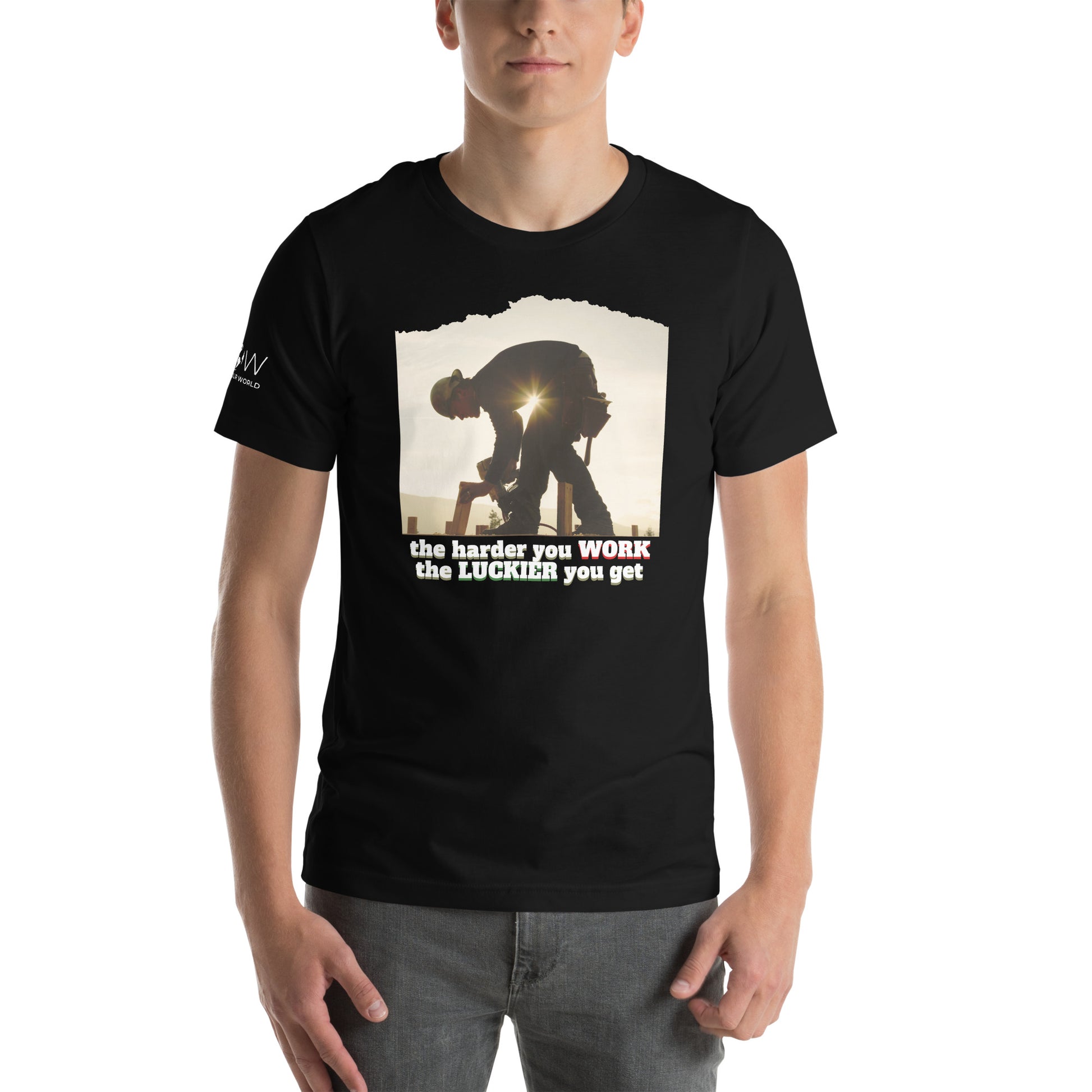 The Harder You Work Men's Motivational Black T-Shirt
