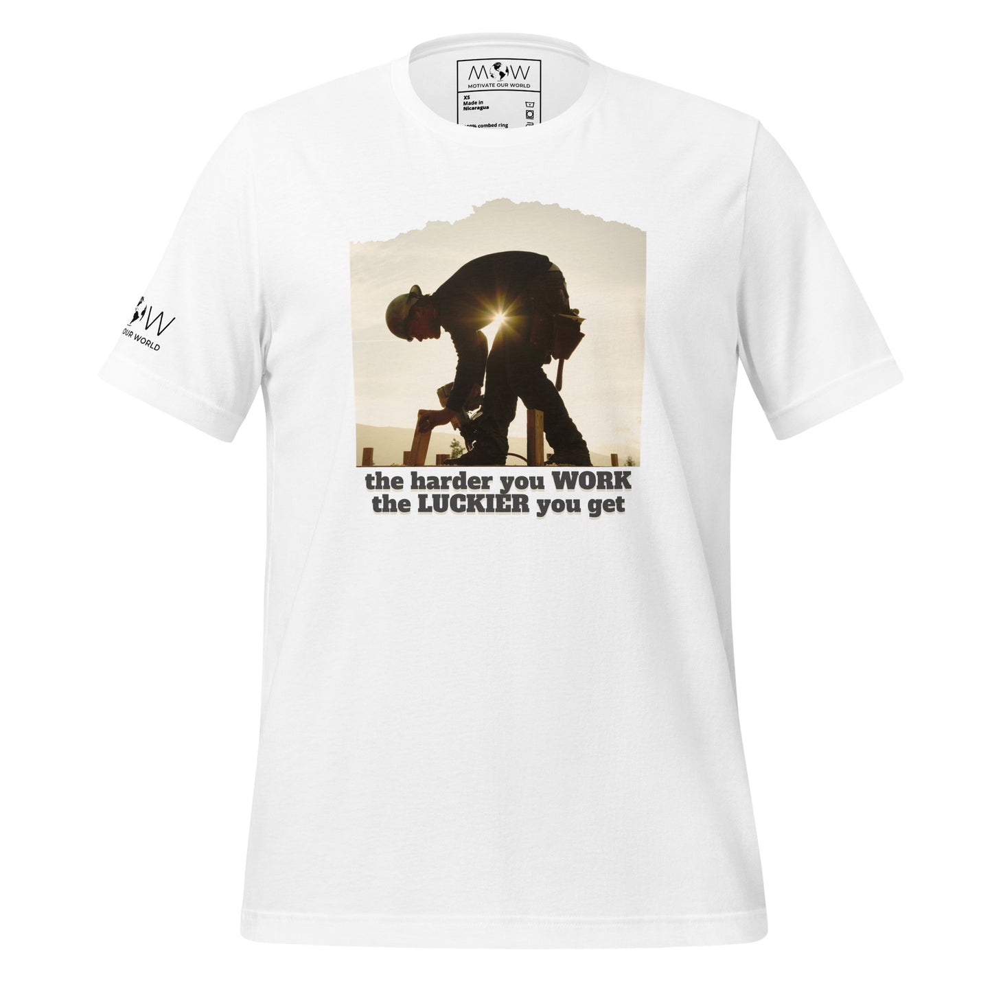 The Harder You Work Men's Motivational White T-Shirt