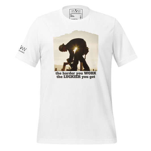 The Harder You Work Men's Motivational White T-Shirt