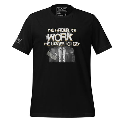 The Harder You Work, The Luckier You Get Men's Motivational Black T-Shirt