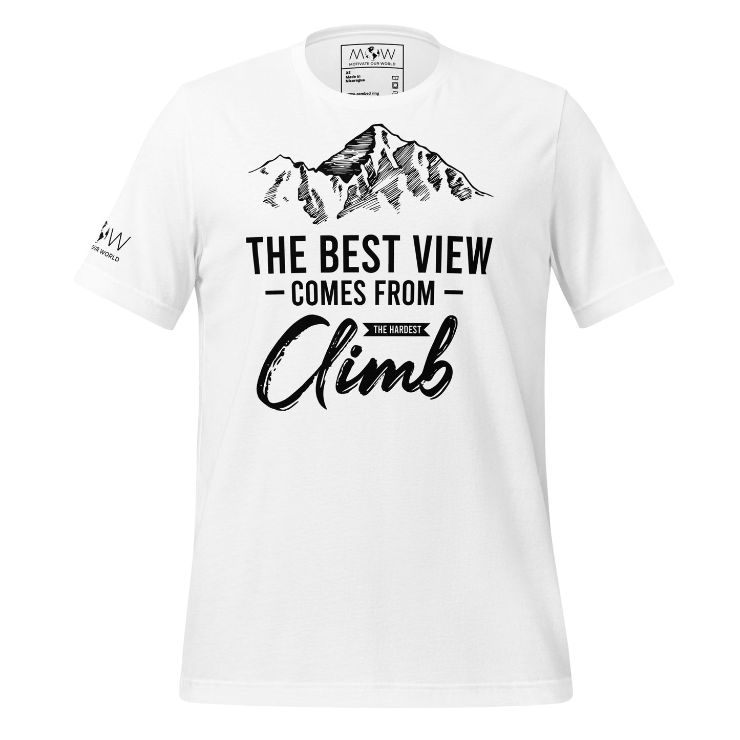 The Hardest Climb Men's Motivational White T-Shirt