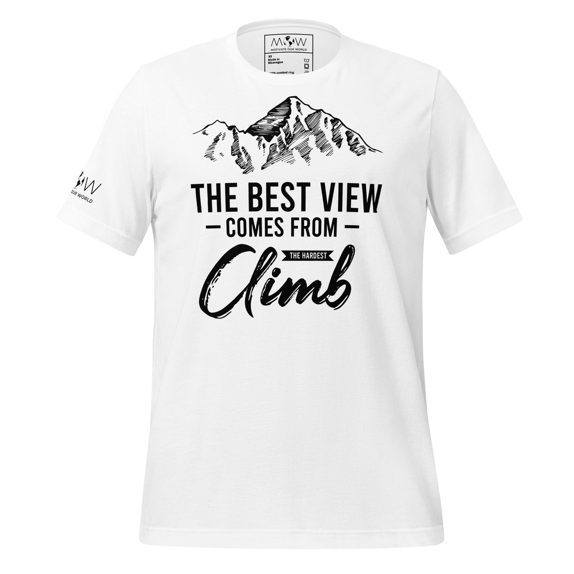 The Hardest Climb Men's Motivational White T-Shirt