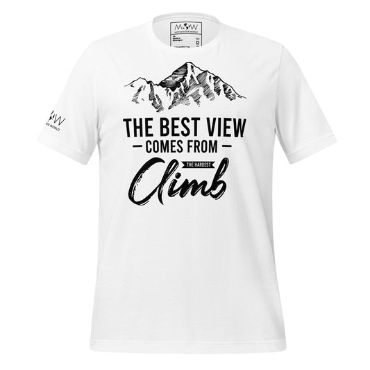 The Hardest Climb Men's Motivational White T-Shirt