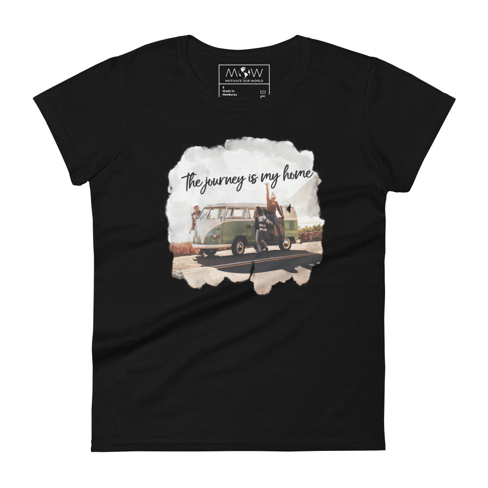 The Journey Is My Home Women’s Motivational Black T-Shirt