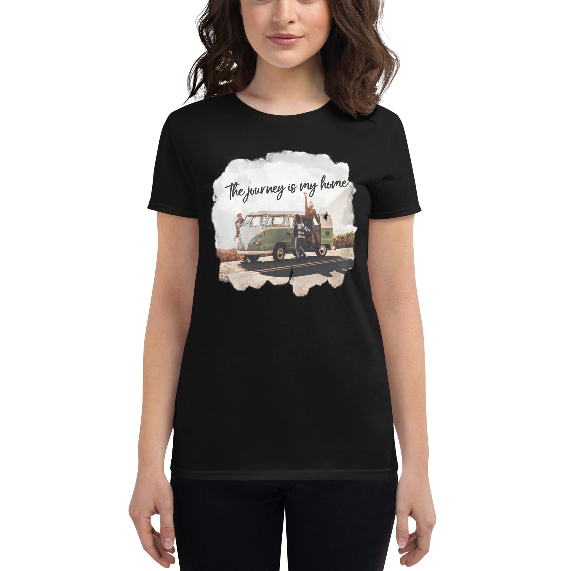 The Journey Is My Home Women’s Motivational Black T-Shirt