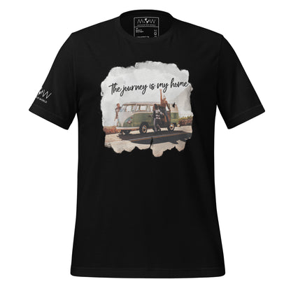 The Journey is My Home (Adventure Van Design) Men's Motivational Black T-Shirt