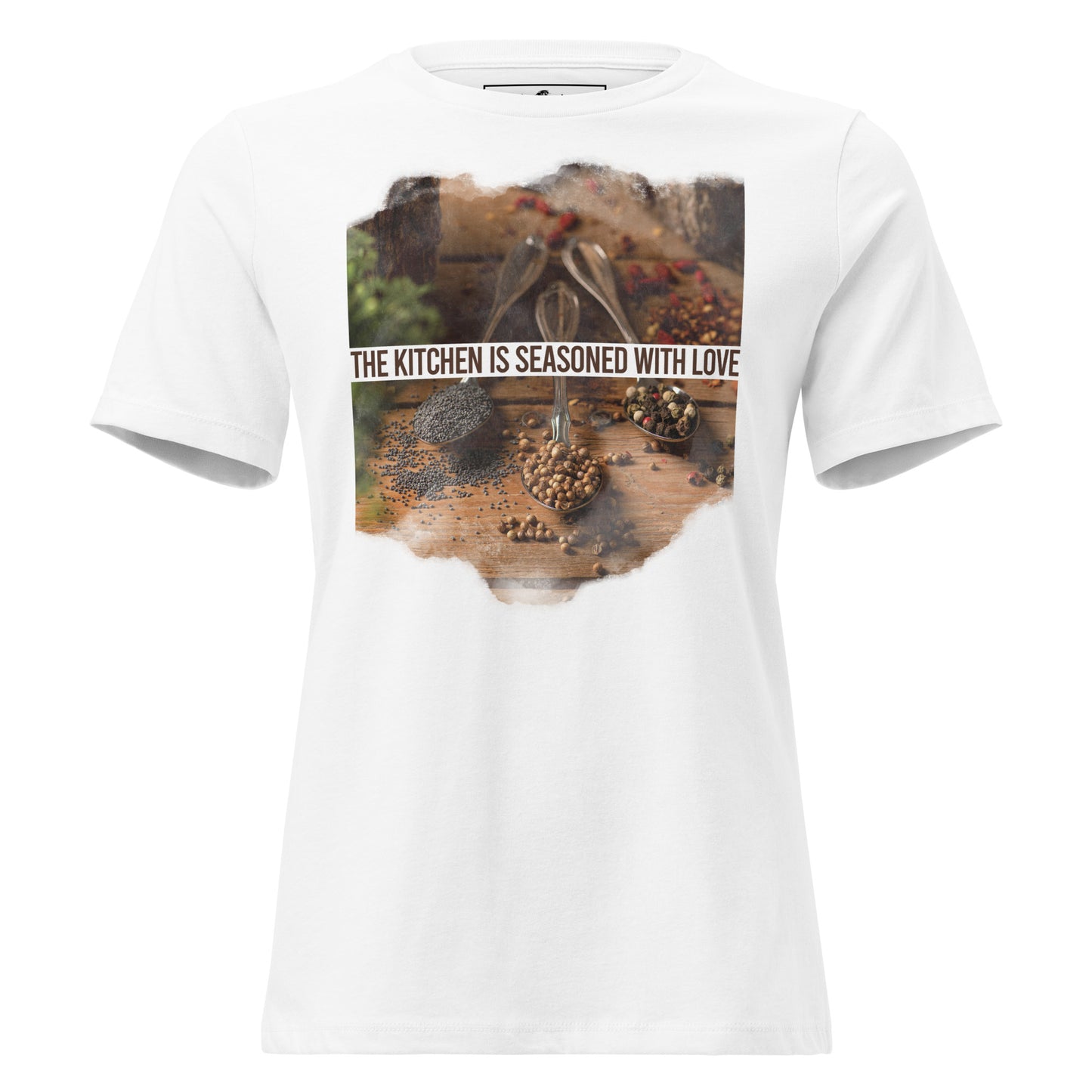 The Kitchen Is Seasoned With Love Spice Spoons White Motivational Women’s T-Shirt