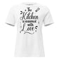 The Kitchen Is Seasoned With Love White Script White Motivational Women’s T-Shirt