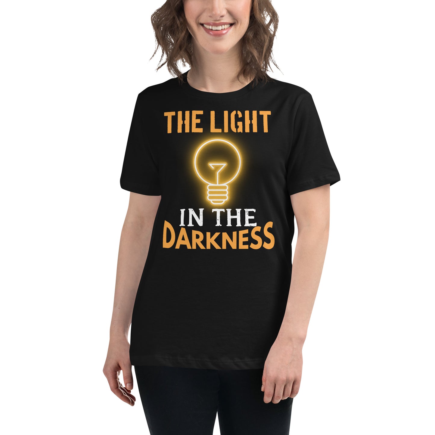 The Light in the Darkness Black Motivational Women’s T-Shirt Lifestyle