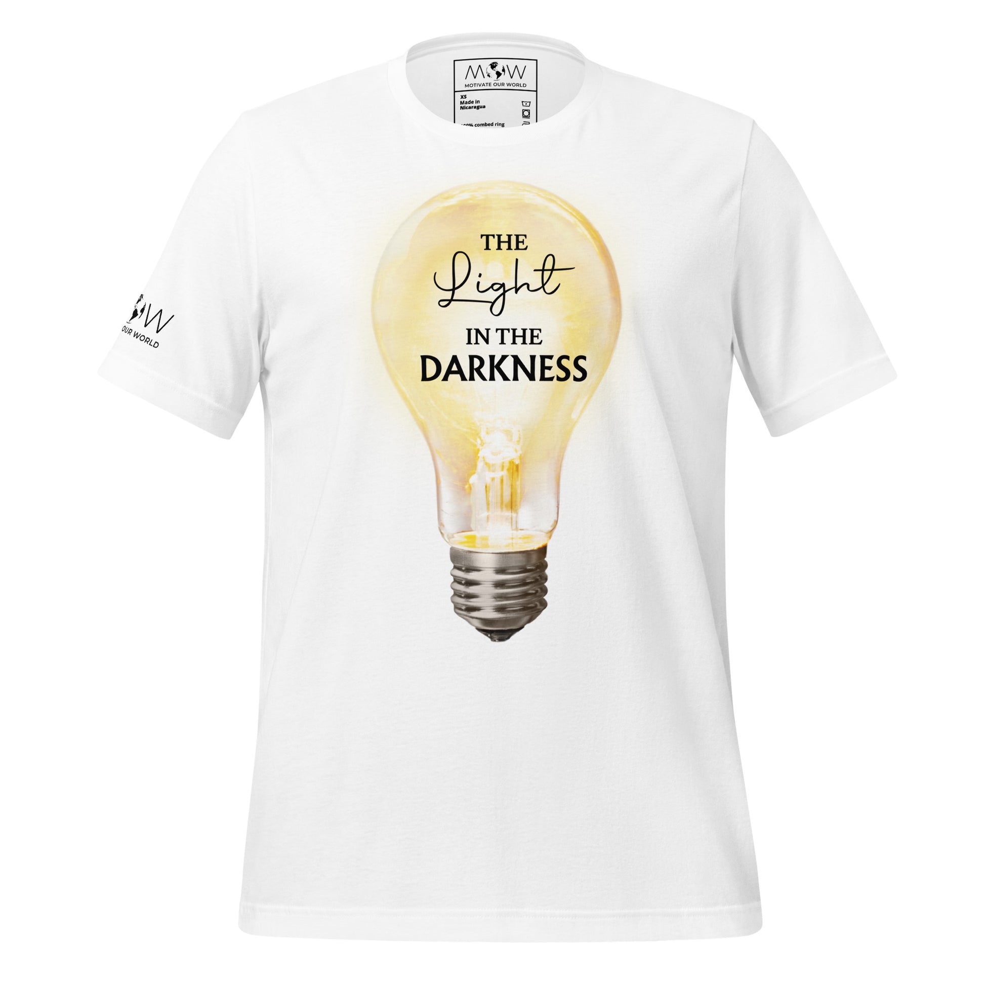 The Light in the Darkness – Radiance Edition White Motivational Men's T-Shirt
