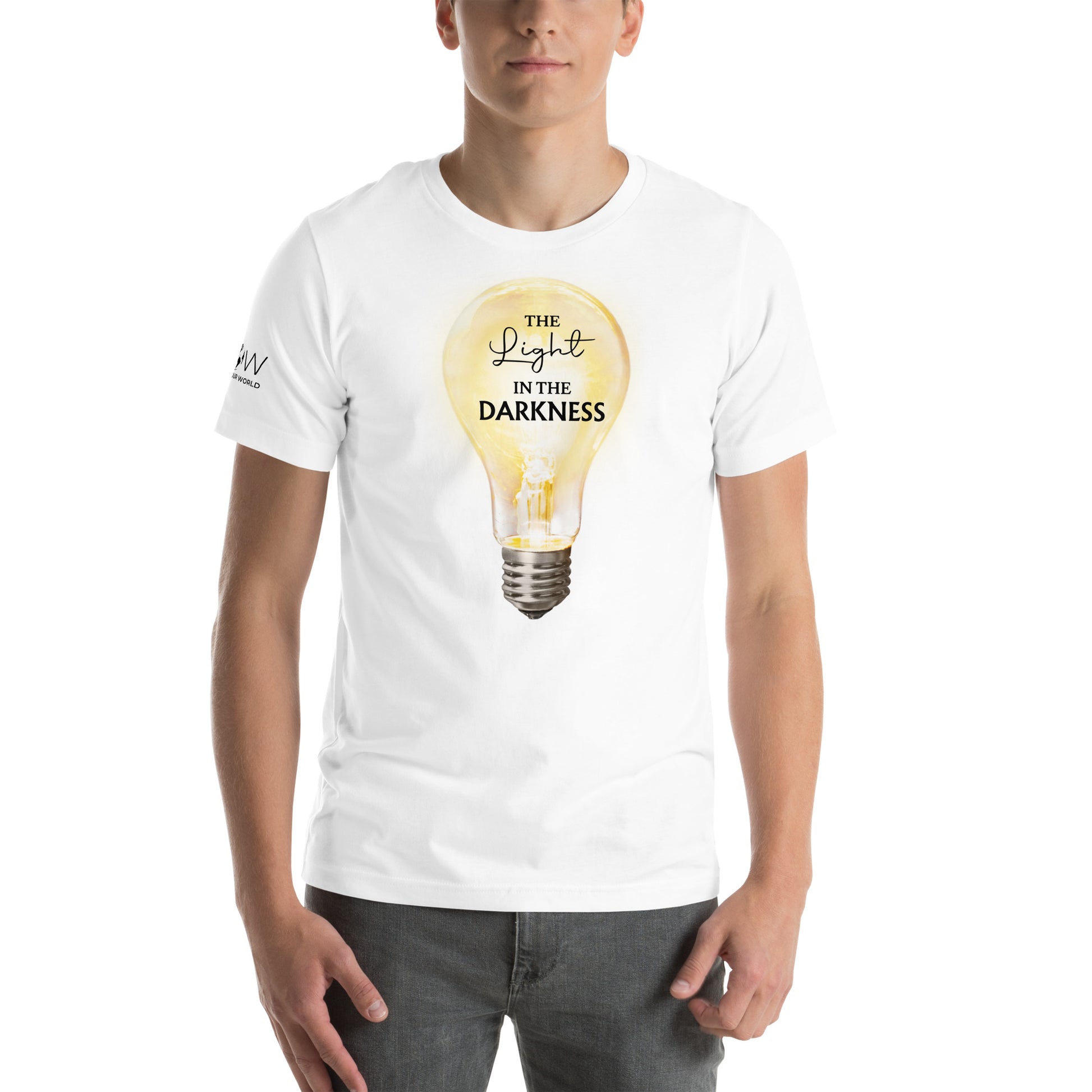 The Light in the Darkness – Radiance Edition White Motivational Men's T-Shirt Lifestyle