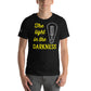 The Light in the Darkness – Vintage Glow Edition Black Motivational Men's T-Shirt
