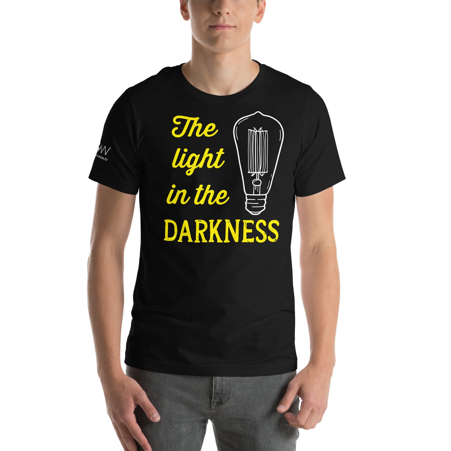 The Light in the Darkness – Vintage Glow Edition Black Motivational Men's T-Shirt