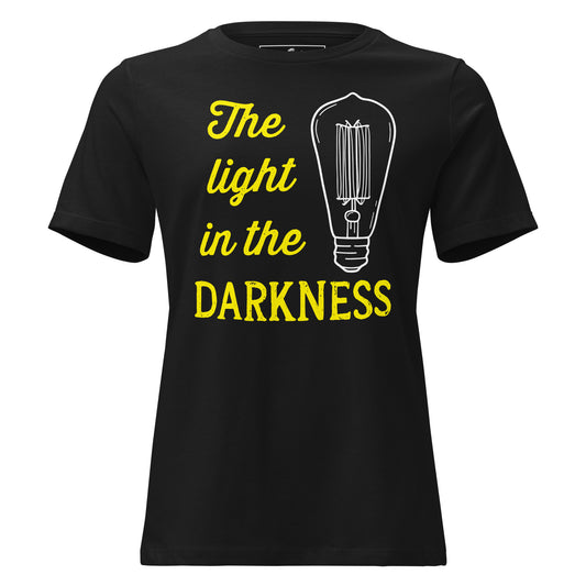 The Light in the Darkness – Vintage Glow Edition Black Motivational Women’s T-Shirt