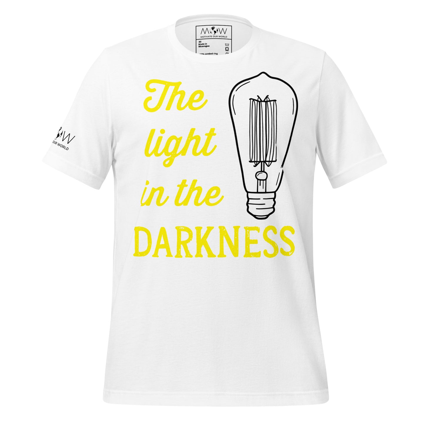 The Light in the Darkness – Vintage Glow Edition White Motivational Men's T-Shirt