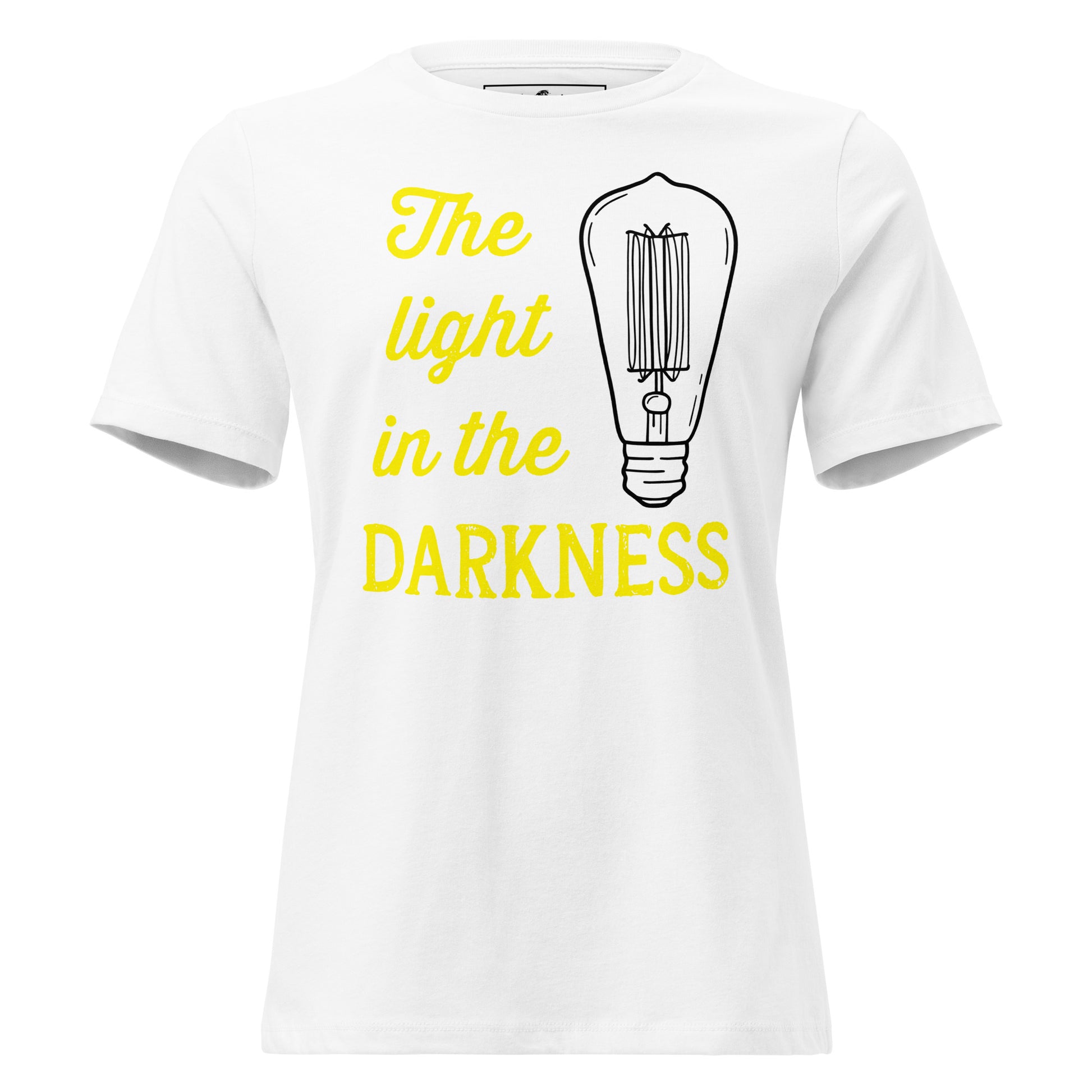 The Light in the Darkness – Vintage Glow Edition White Motivational Women’s T-Shirt