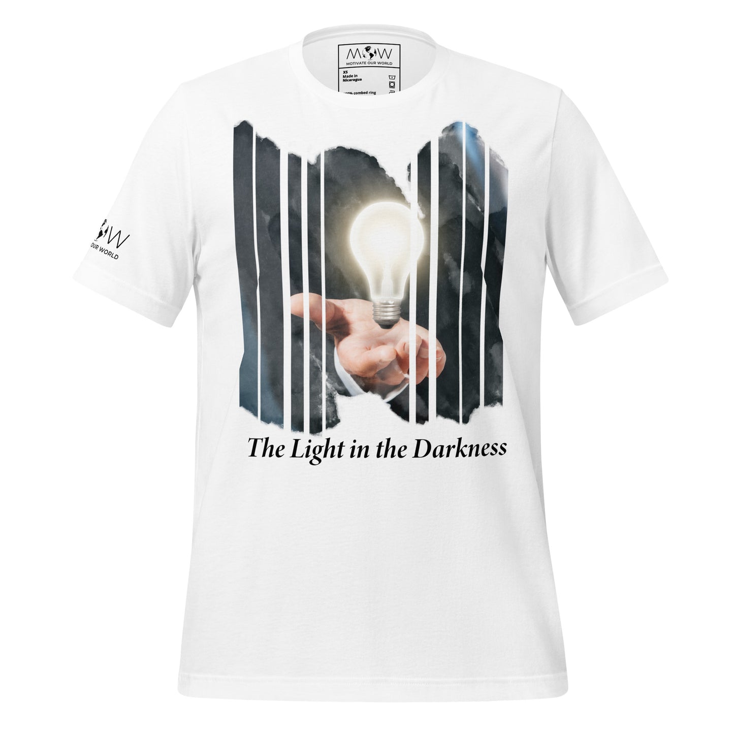 The Light in the Darkness – Visionary Edition White Motivational Men's T-Shirt