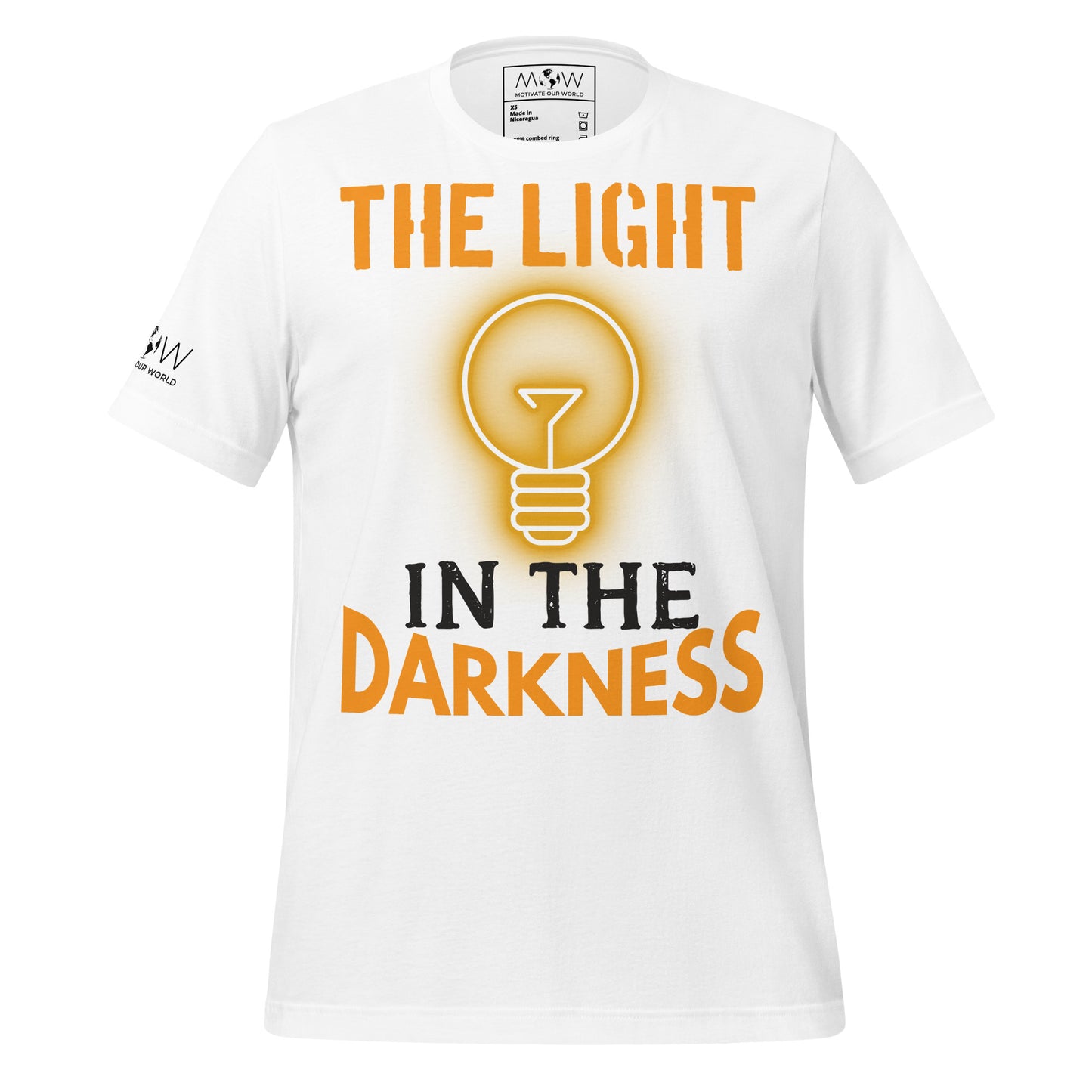 The Light in the Darkness White Motivational Men's T-Shirt