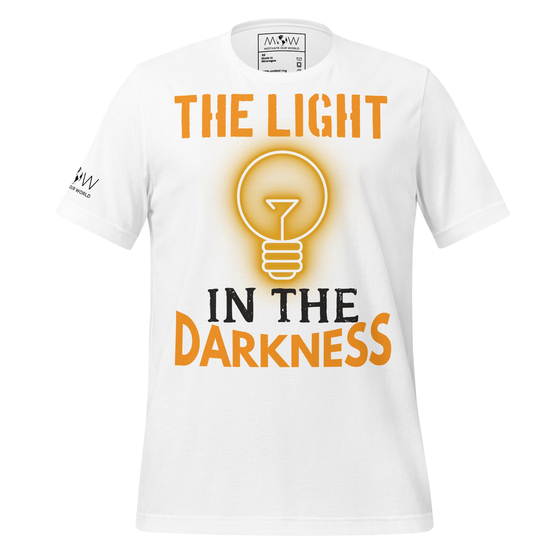 The Light in the Darkness White Motivational Men's T-Shirt