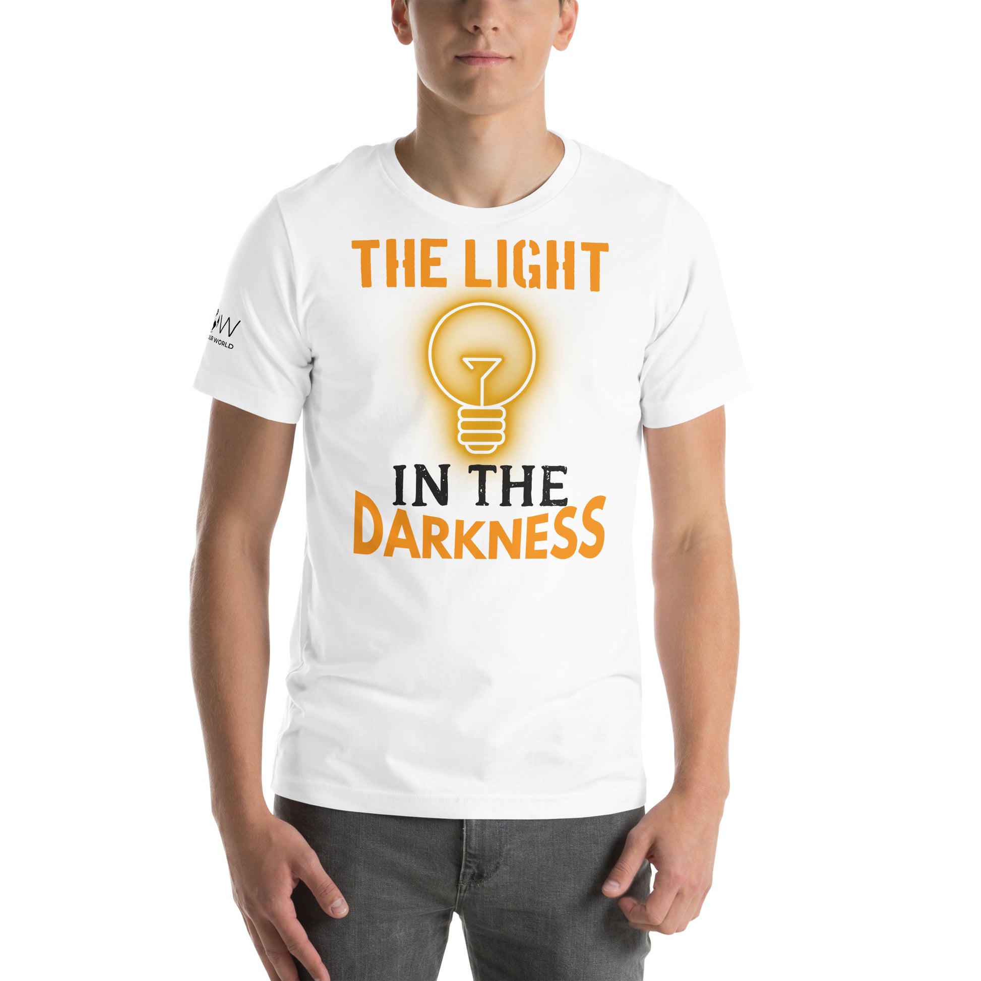 The Light in the Darkness White Motivational Men's T-Shirt