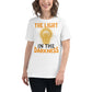 The Light in the Darkness White Motivational Women’s T-Shirt Lifestyle