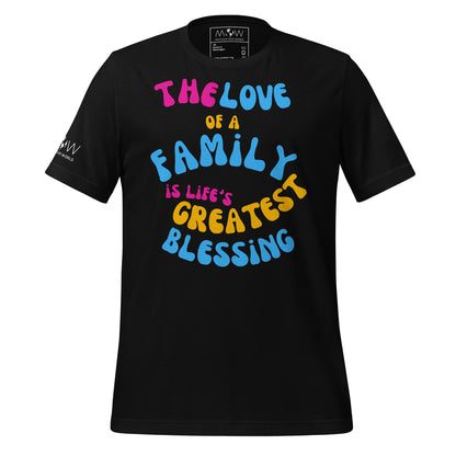 The Love of a Family - Bold Colors Black Motivational Men's T-Shirt