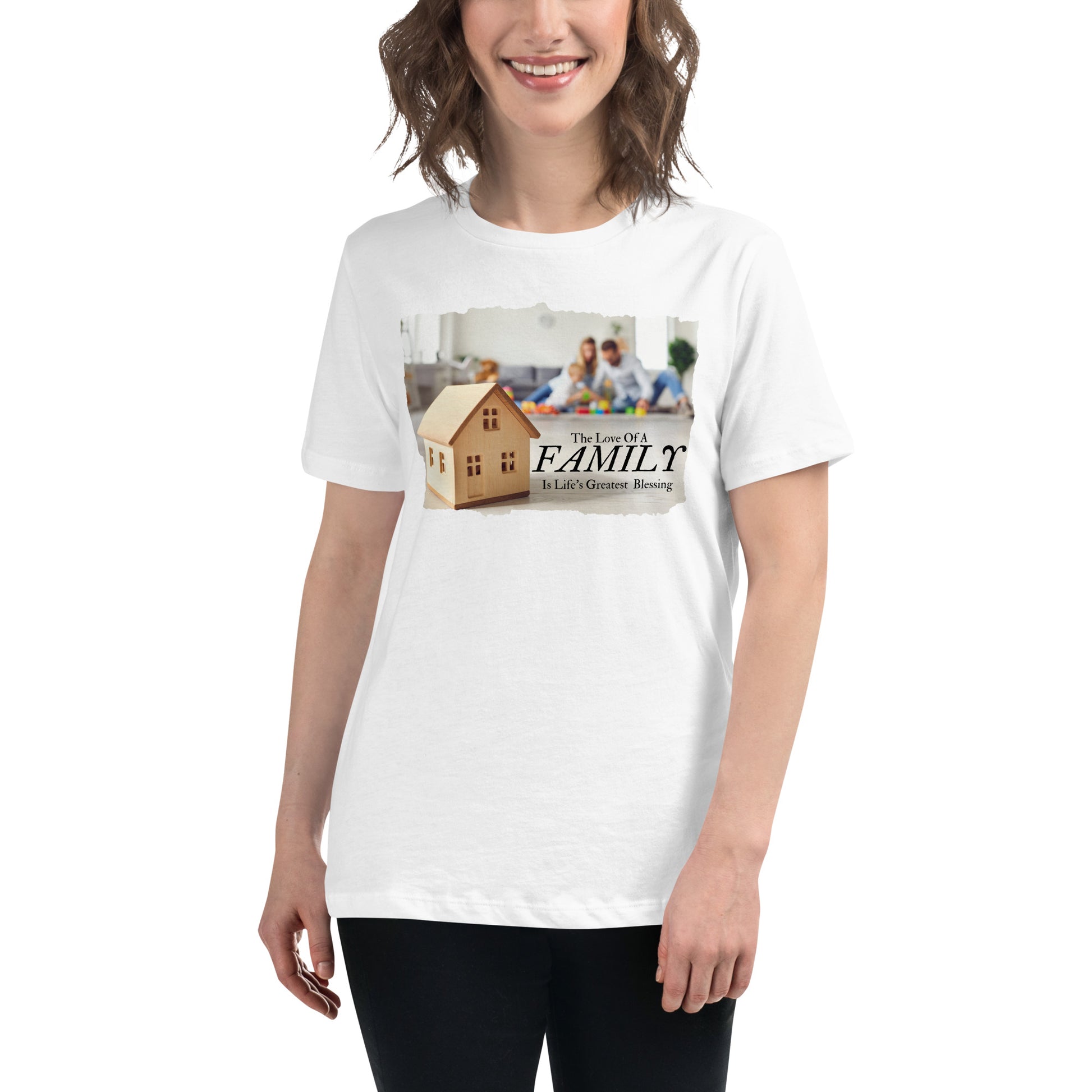 The Love of a Family - White Motivational Women’s T-Shirt Lifestyle
