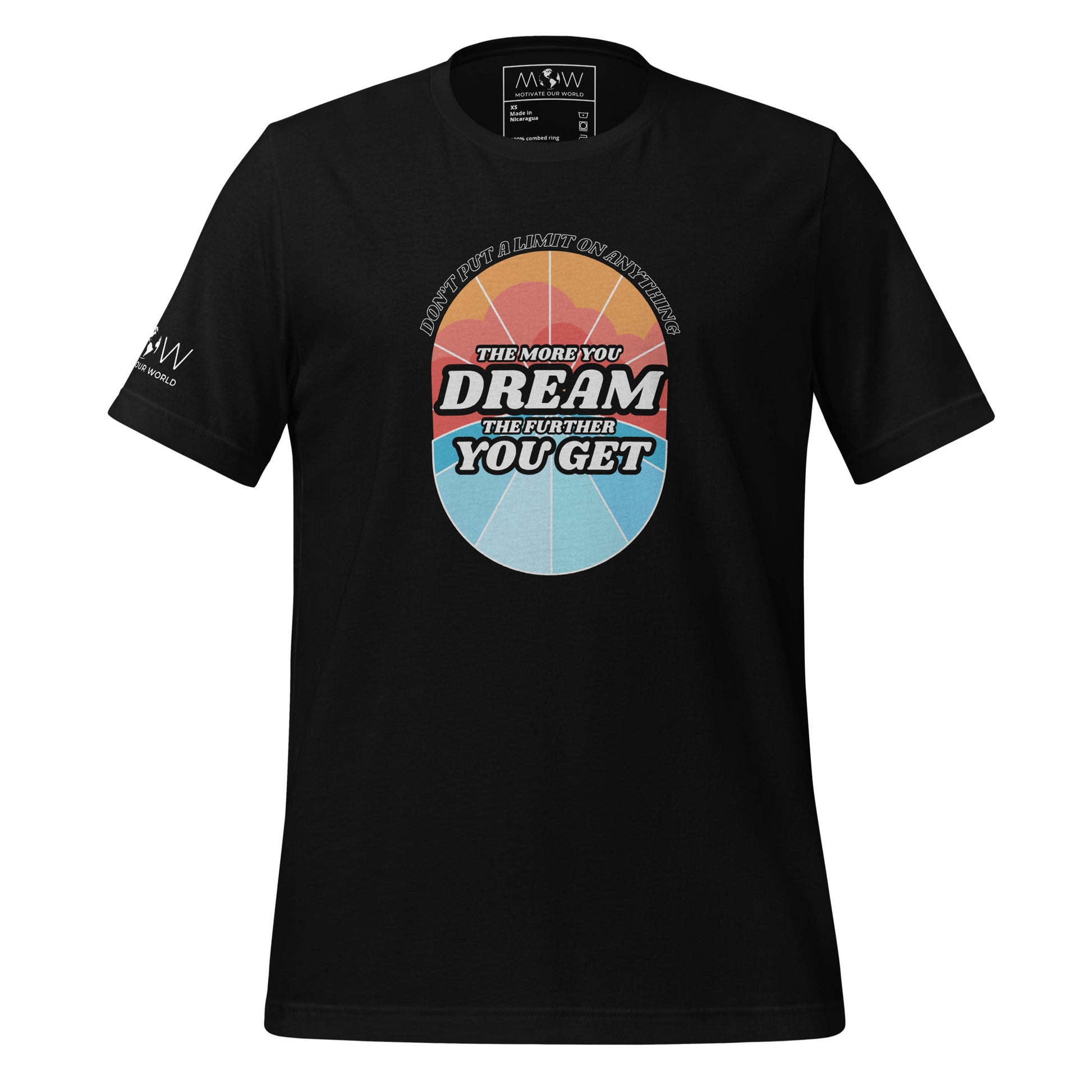 "The More You Dream, The Farther You Get" Men's Motivational Black T-Shirt