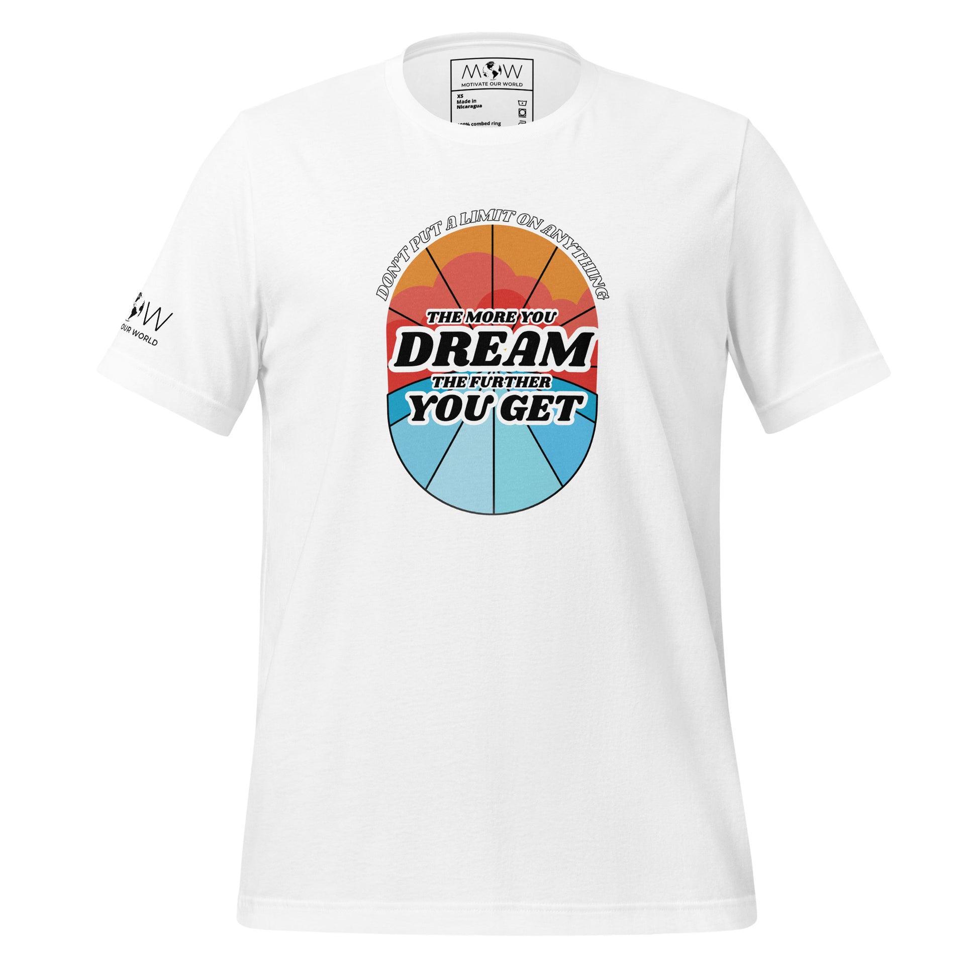 "The More You Dream, The Farther You Get" Men's Motivational White T-Shirt