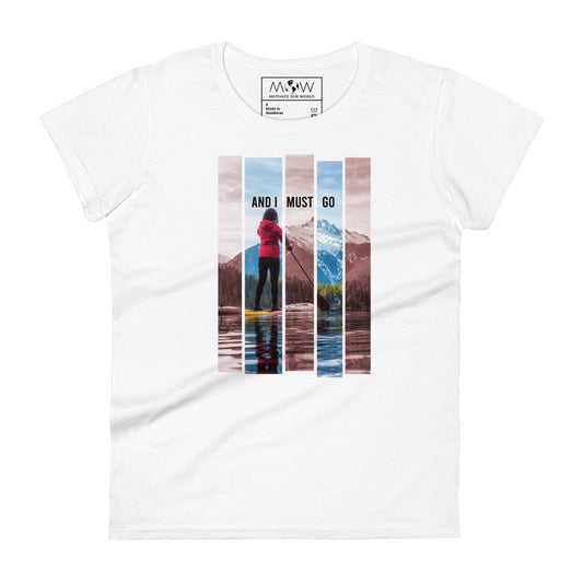 The Mountains Are Calling And I Must Go Women’s Motivational White T-Shirt