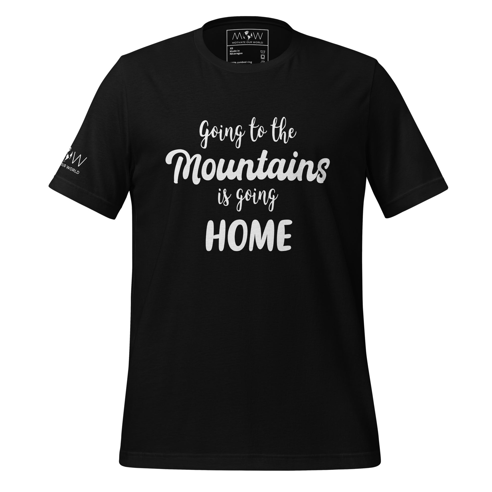"The Mountains Are Calling" Men's Motivational Black T-Shirt