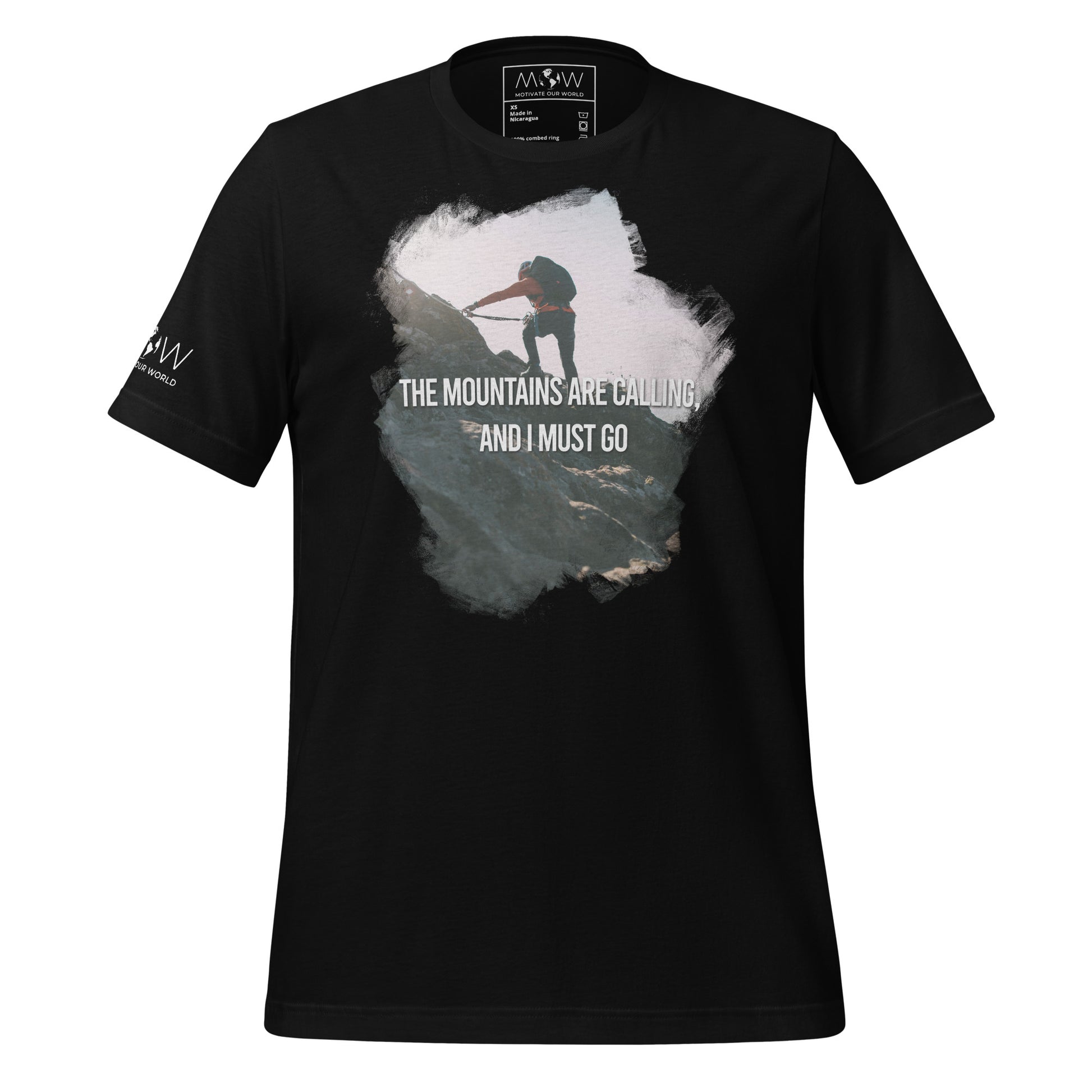The Mountains Are Calling Men's Motivtaional Black T-Shirt