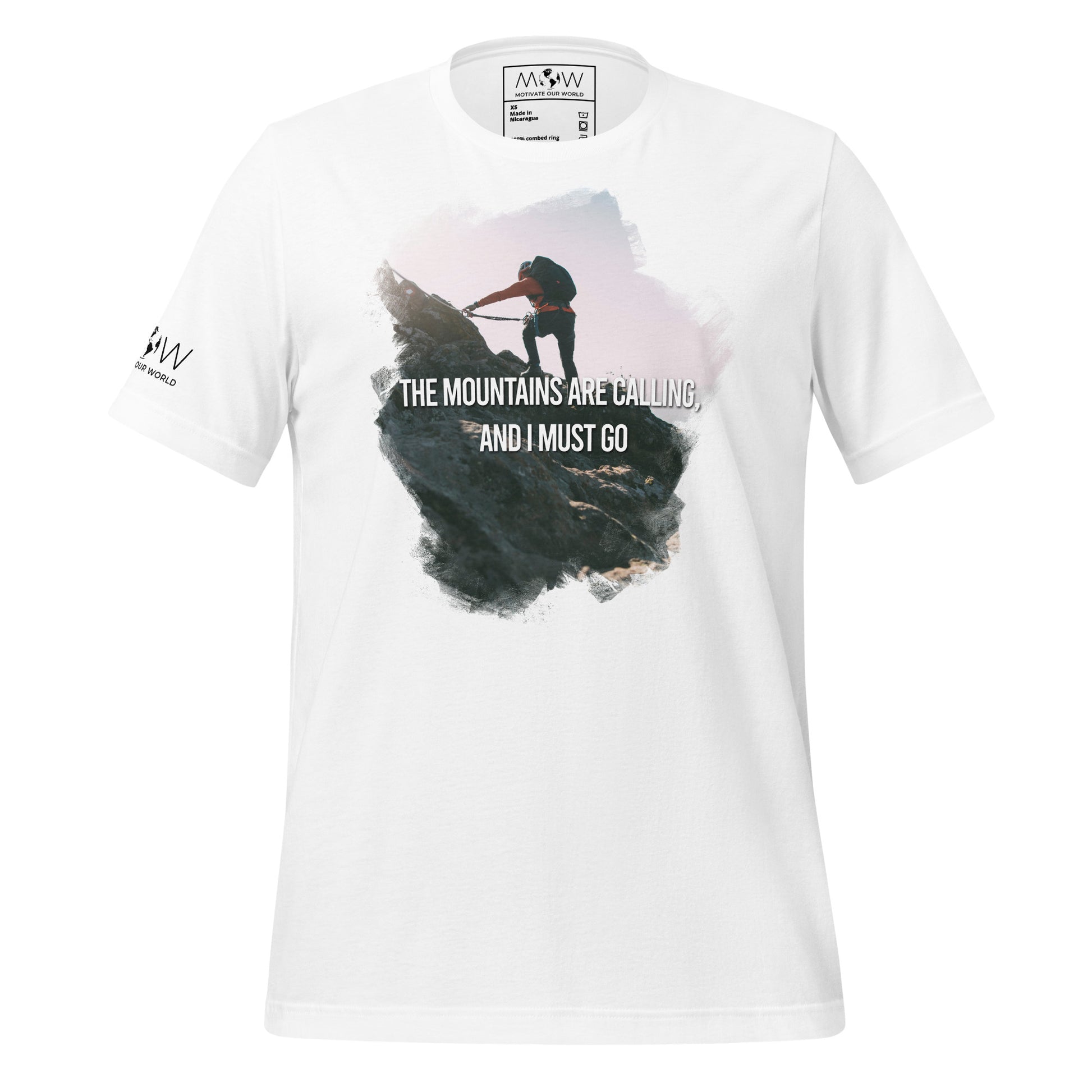 The Mountains Are Calling Men's Motivtaional White T-Shirt