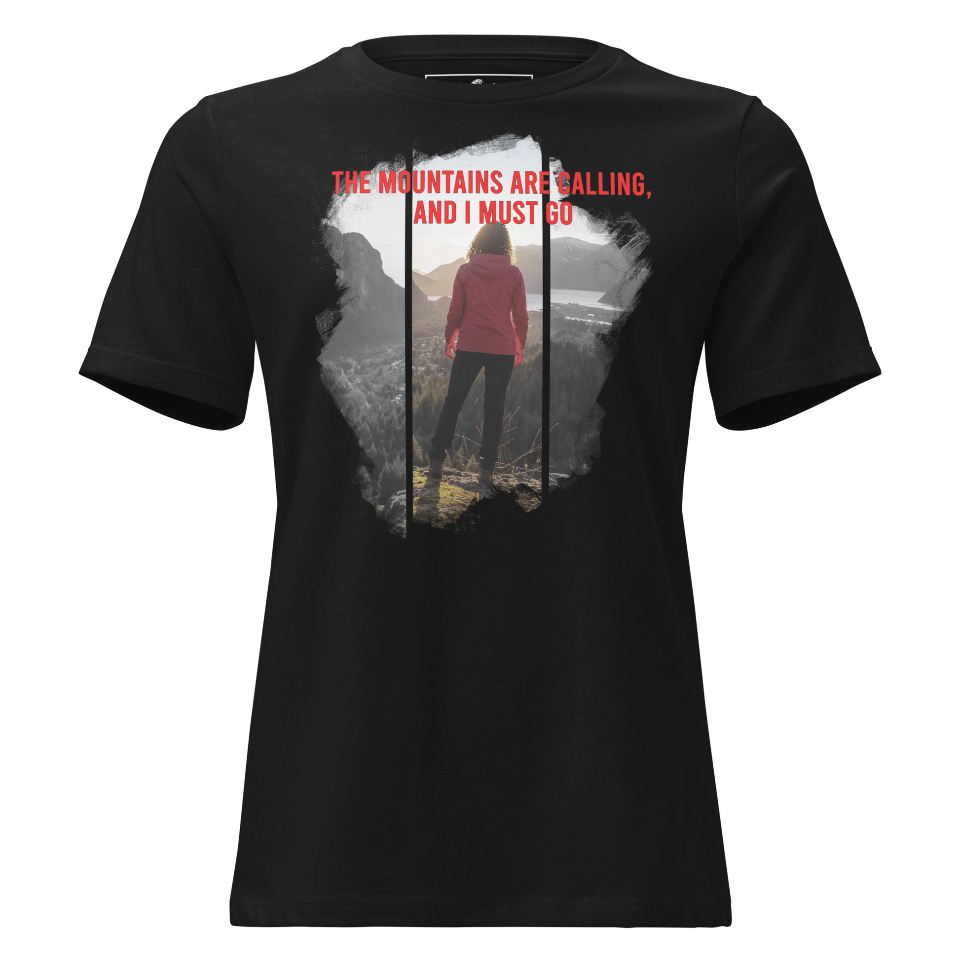 The Mountains Are Calling Summit View Black Motivational Women’s T-Shirt