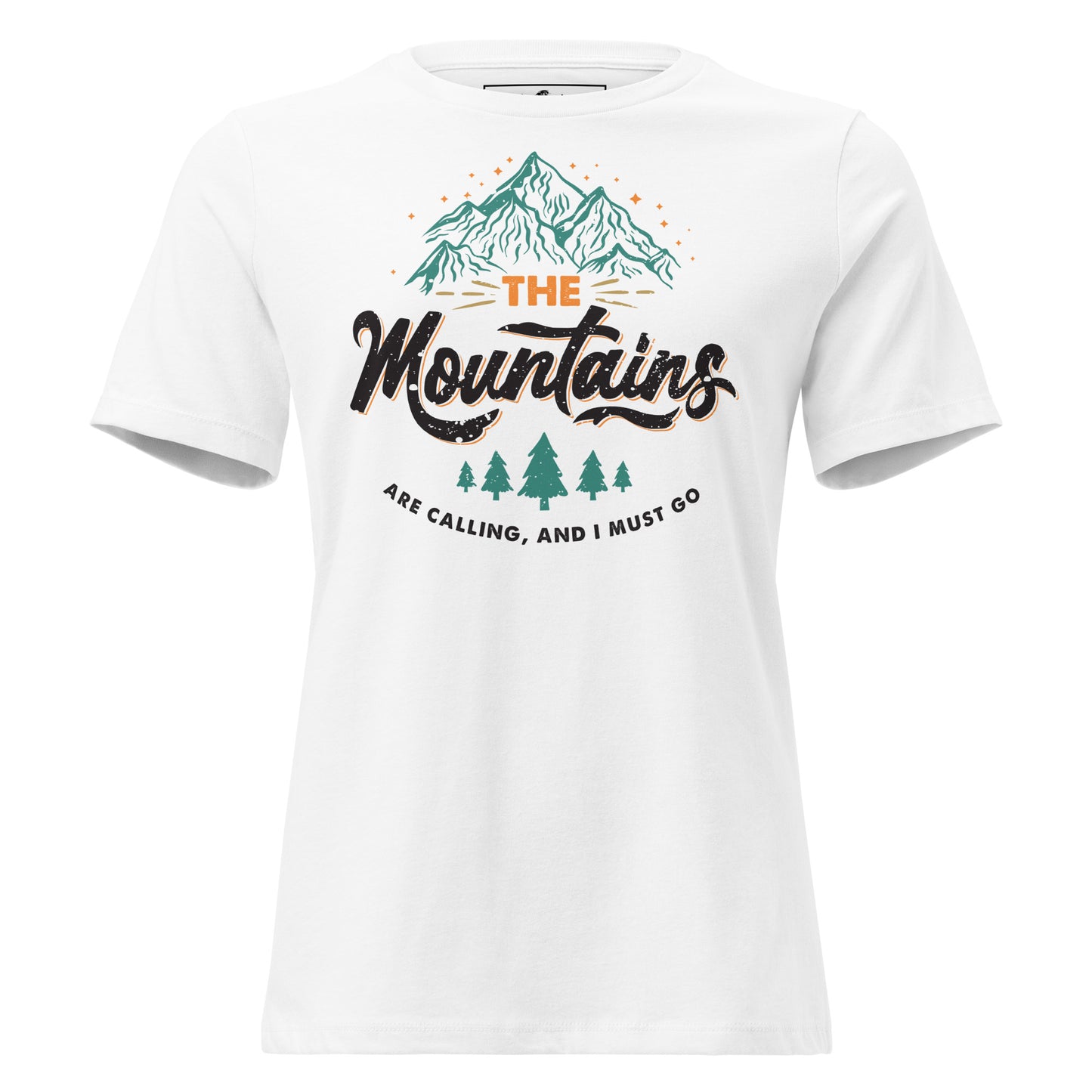 The Mountains Are Calling White Motivational Women’s T-Shirt