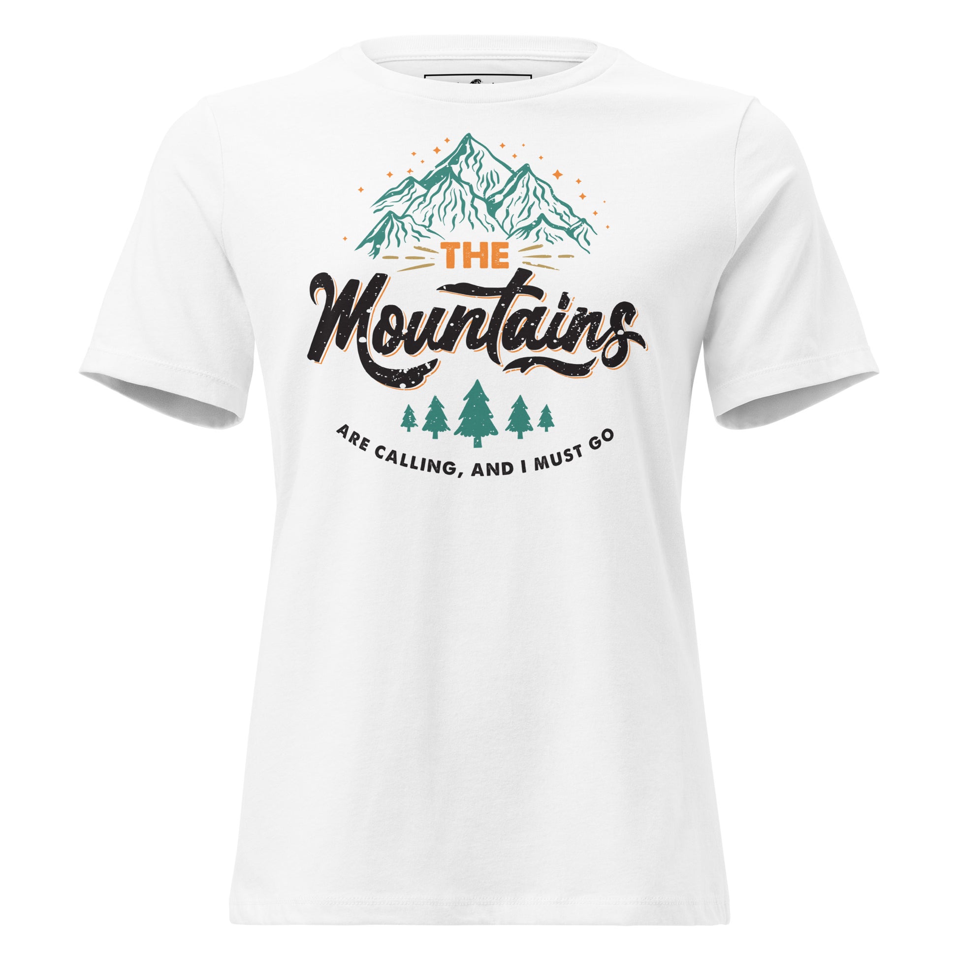 The Mountains Are Calling White Motivational Women’s T-Shirt
