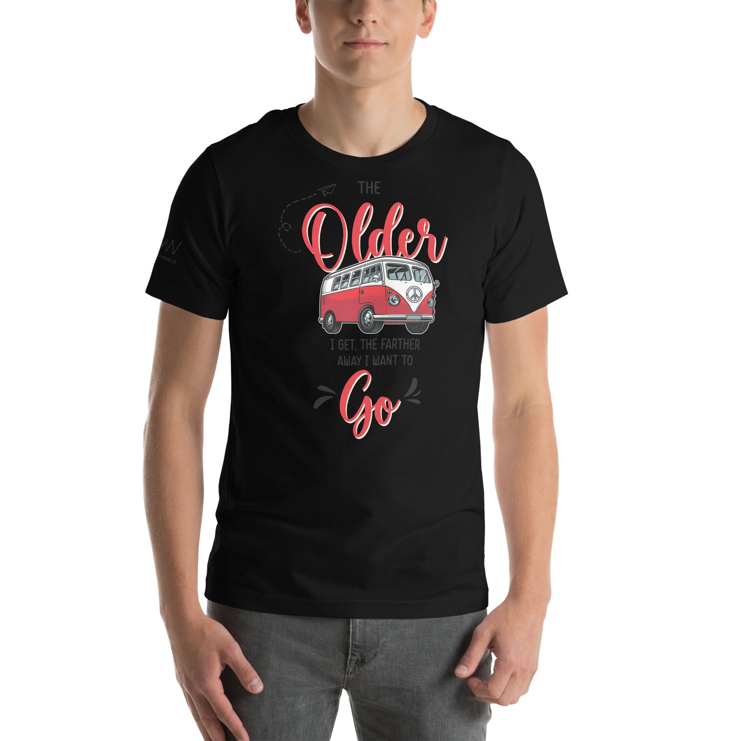 "The Older I Get, The Farther I Want to Go" Men's Motivational Black T-Shirt