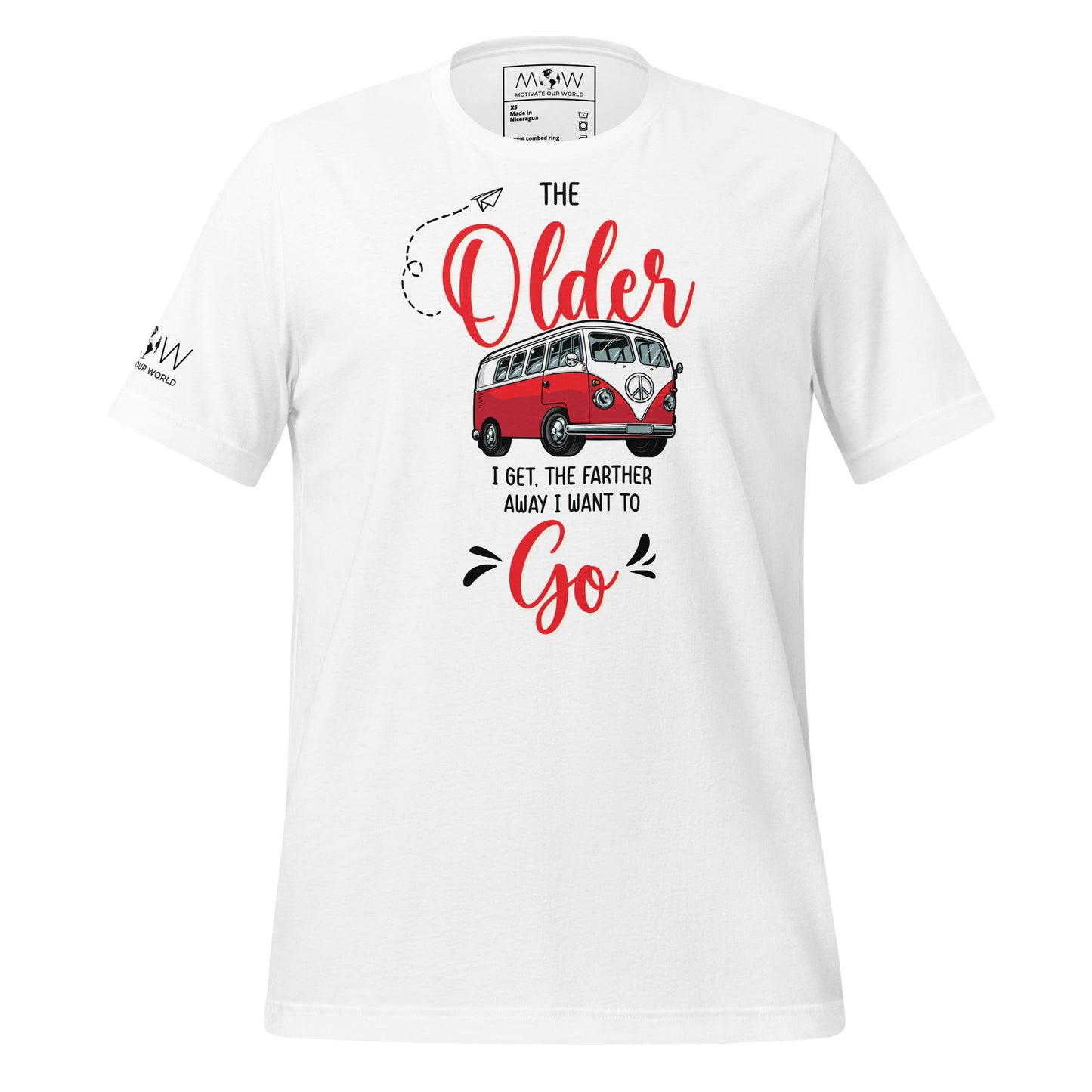 "The Older I Get, The Farther I Want to Go" Men's Motivational White T-Shirt