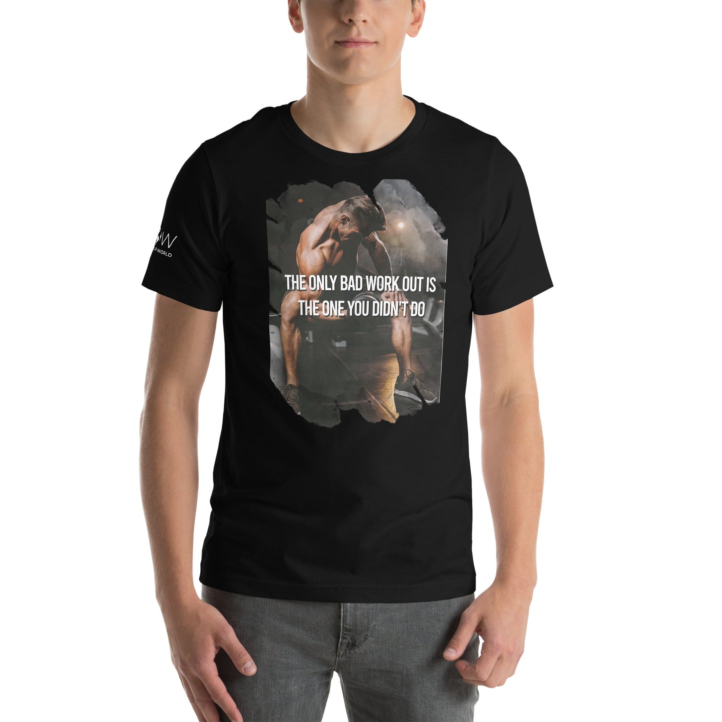The Only Bad Workout Is the One You Didn't Do Men's Motivational Black T-Shirt