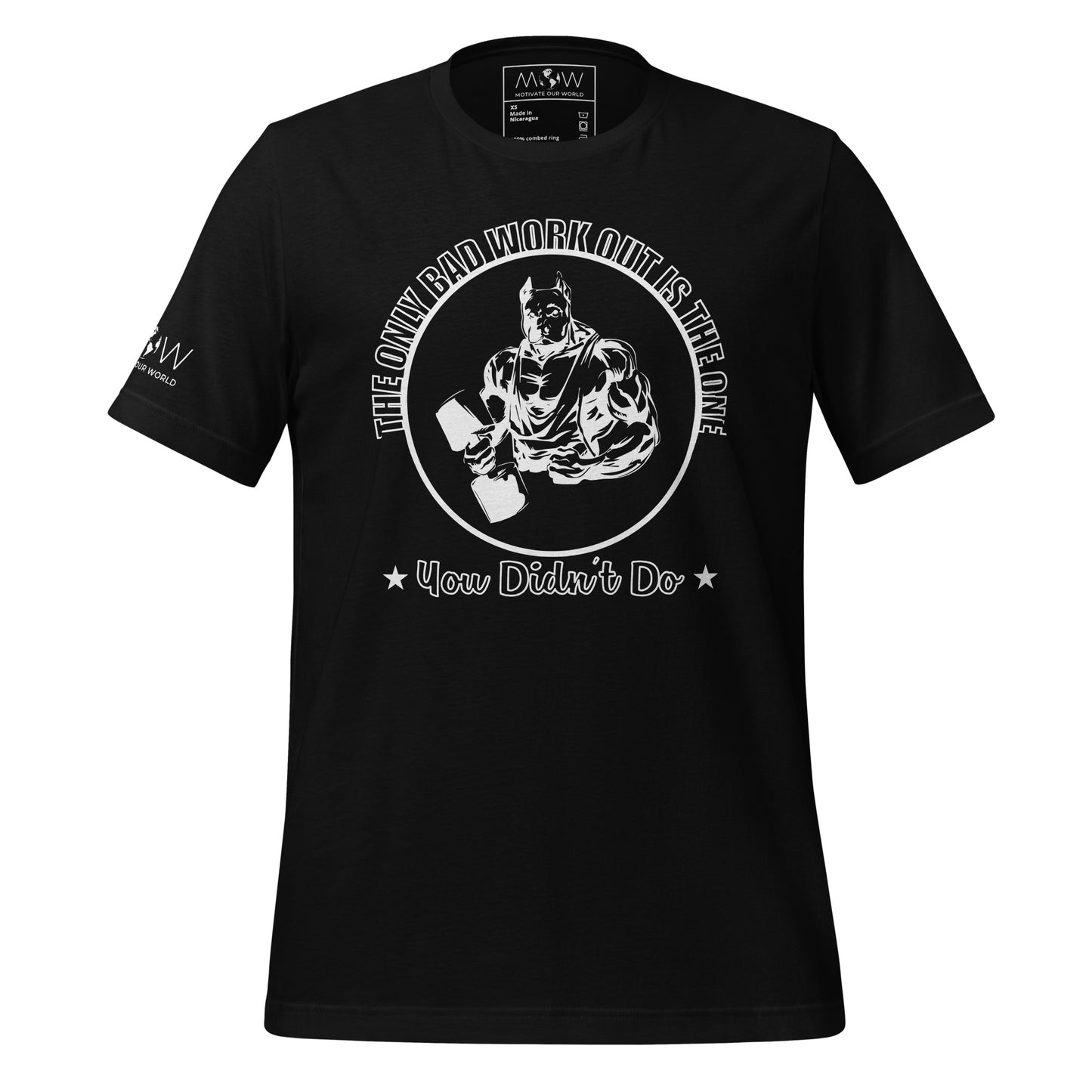 The Only Bad Workout Is the One You Didn't Do Men's Motivational Black T-Shirt