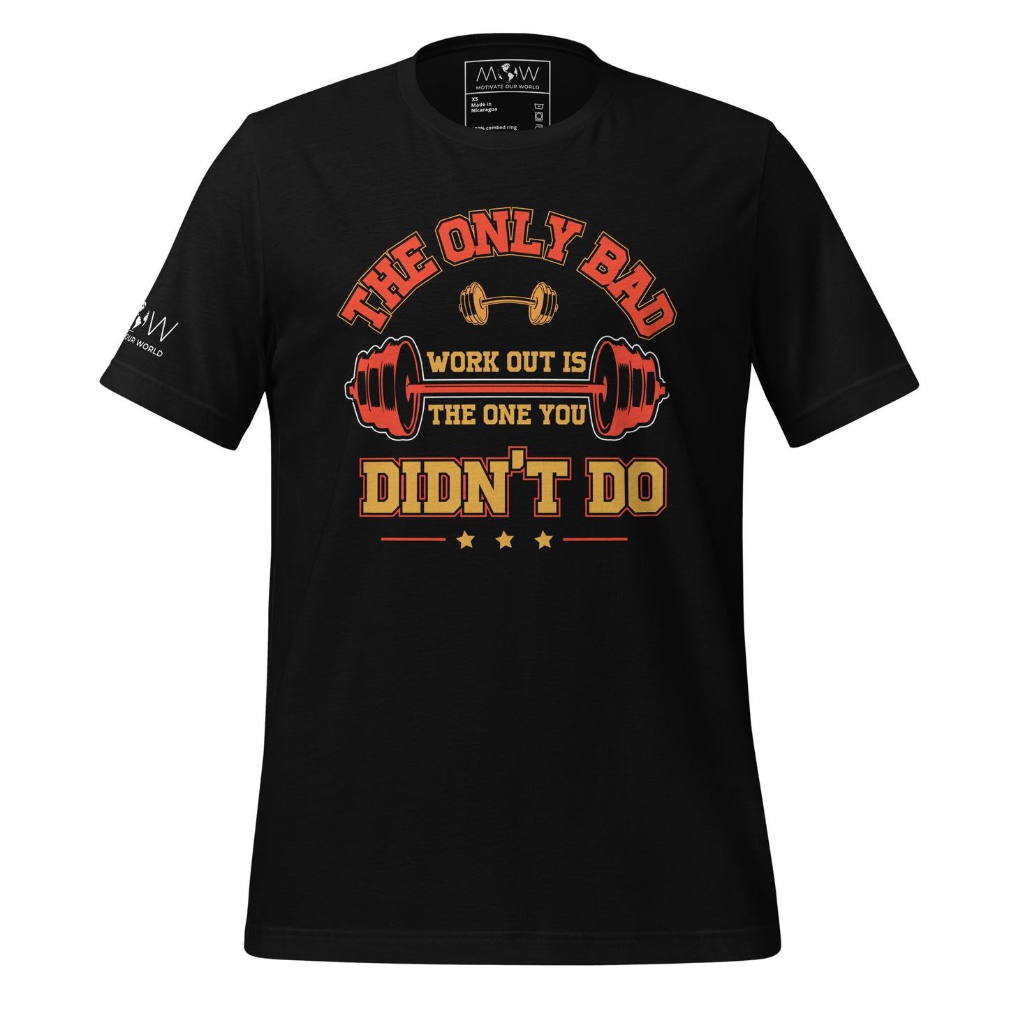 The Only Bad Workout Is the One You Didn't Do Men's Motivational Black T-Shirt