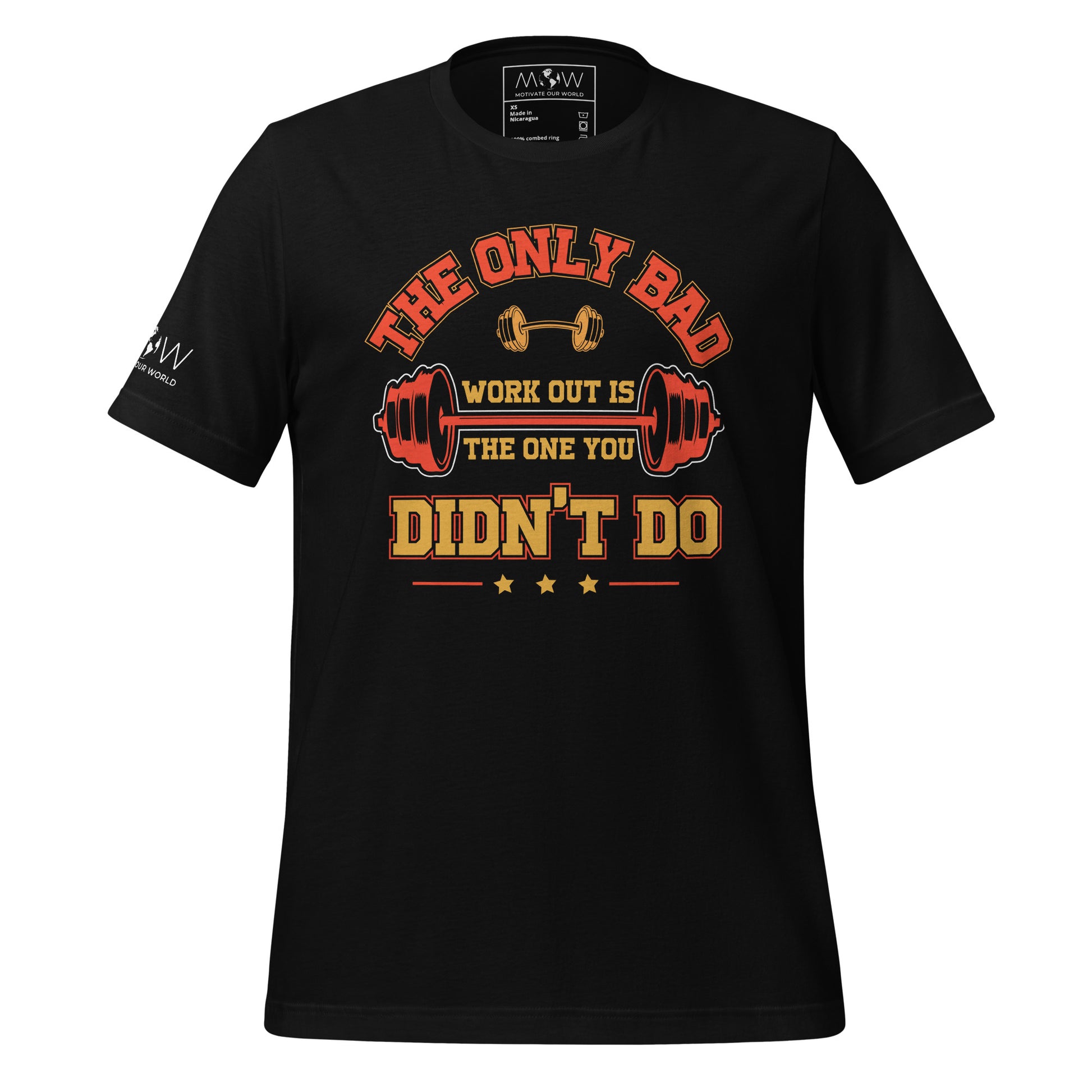 The Only Bad Workout Is the One You Didn't Do Men's Motivational Black T-Shirt