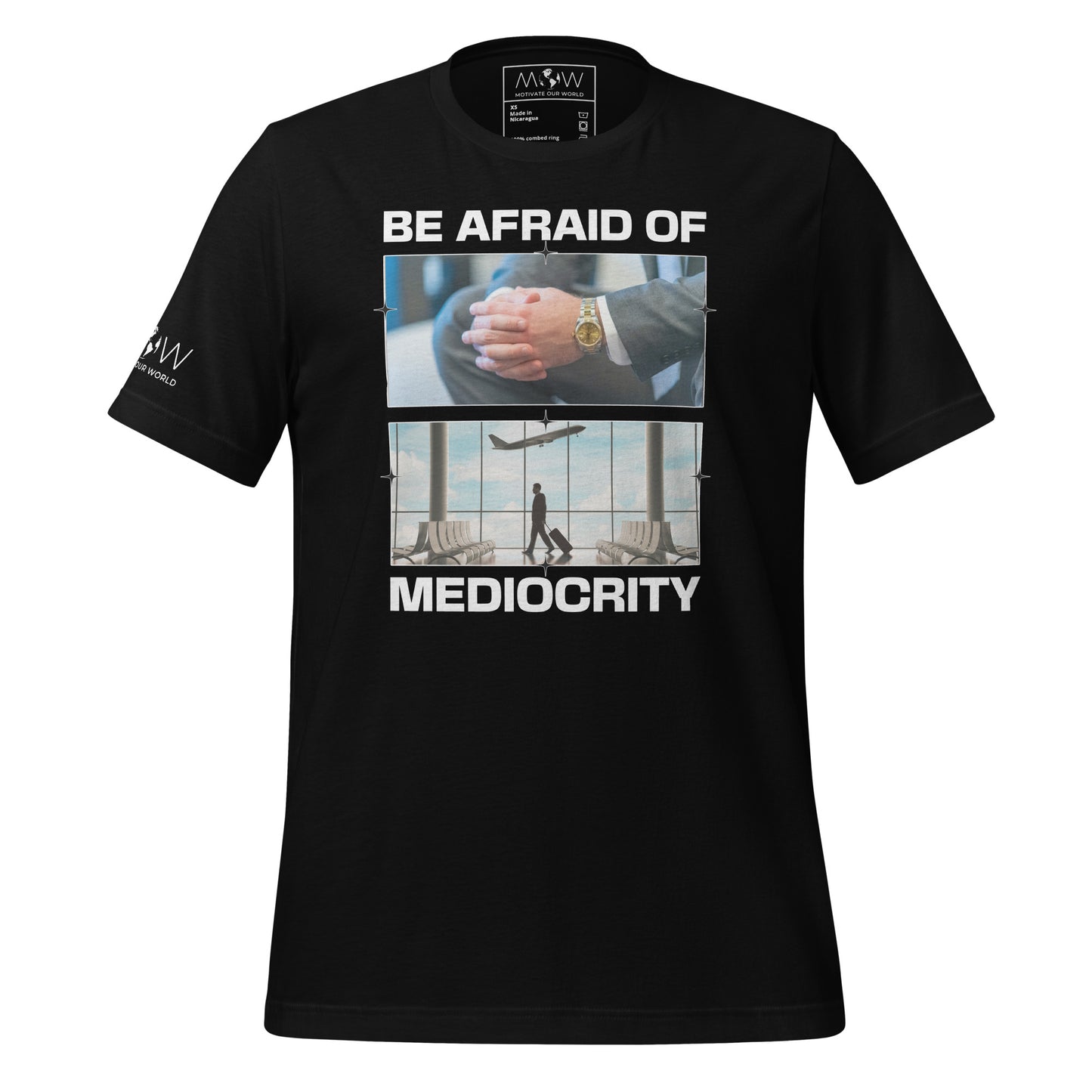 Time, Travel, Success Men's Motivational Black T-Shirt