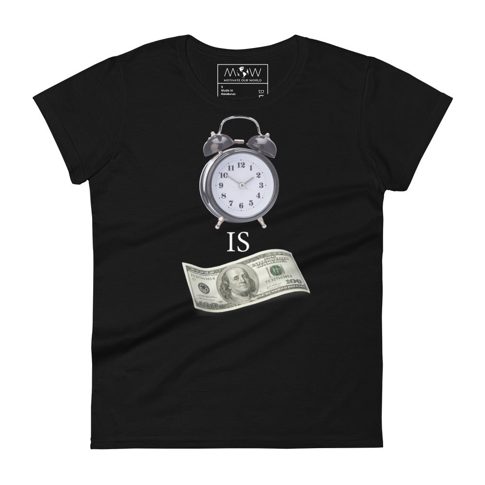 Time is Money III Women’s Motivational Black T-Shirt