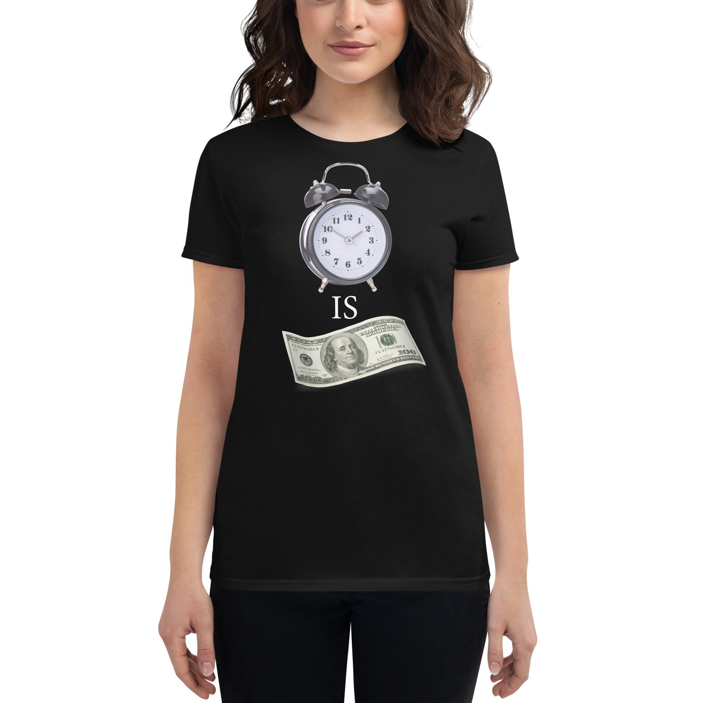 Time is Money III Women’s Motivational Black T-Shirt