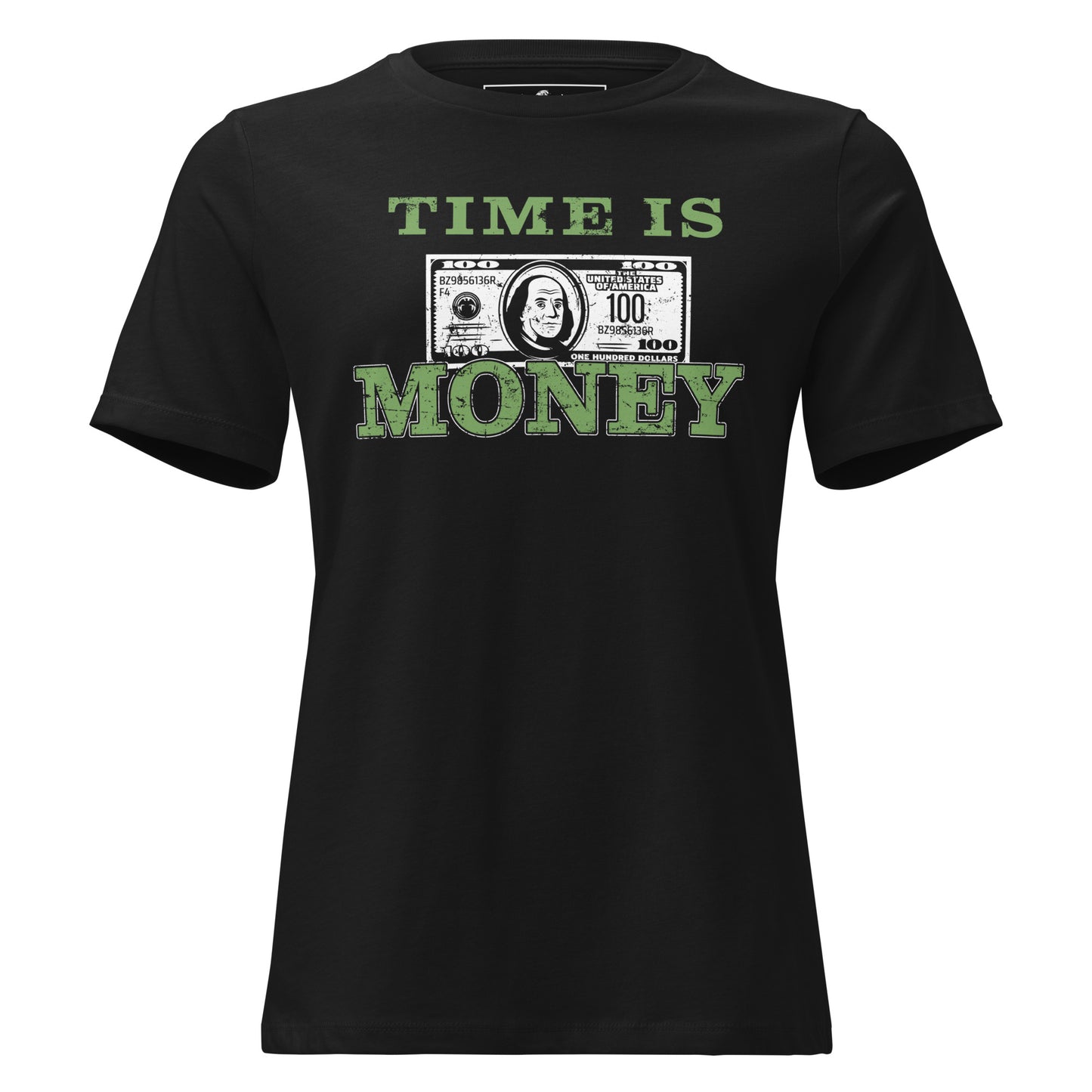 Time is Money II Black Motivational Women’s T-Shirt