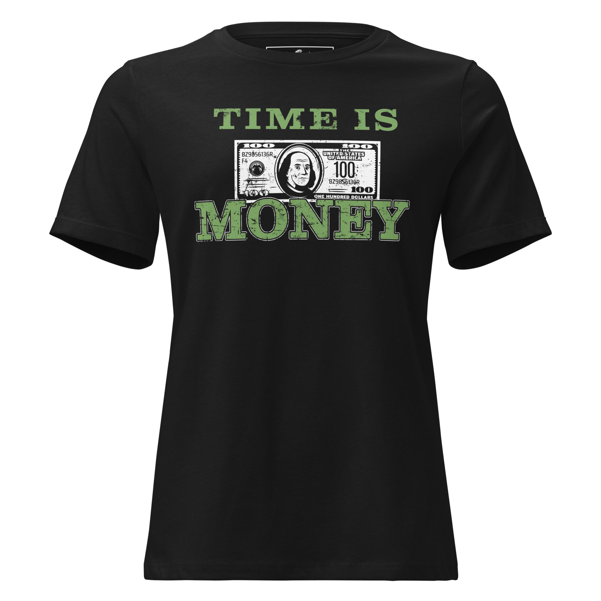 Time is Money II Black Motivational Women’s T-Shirt